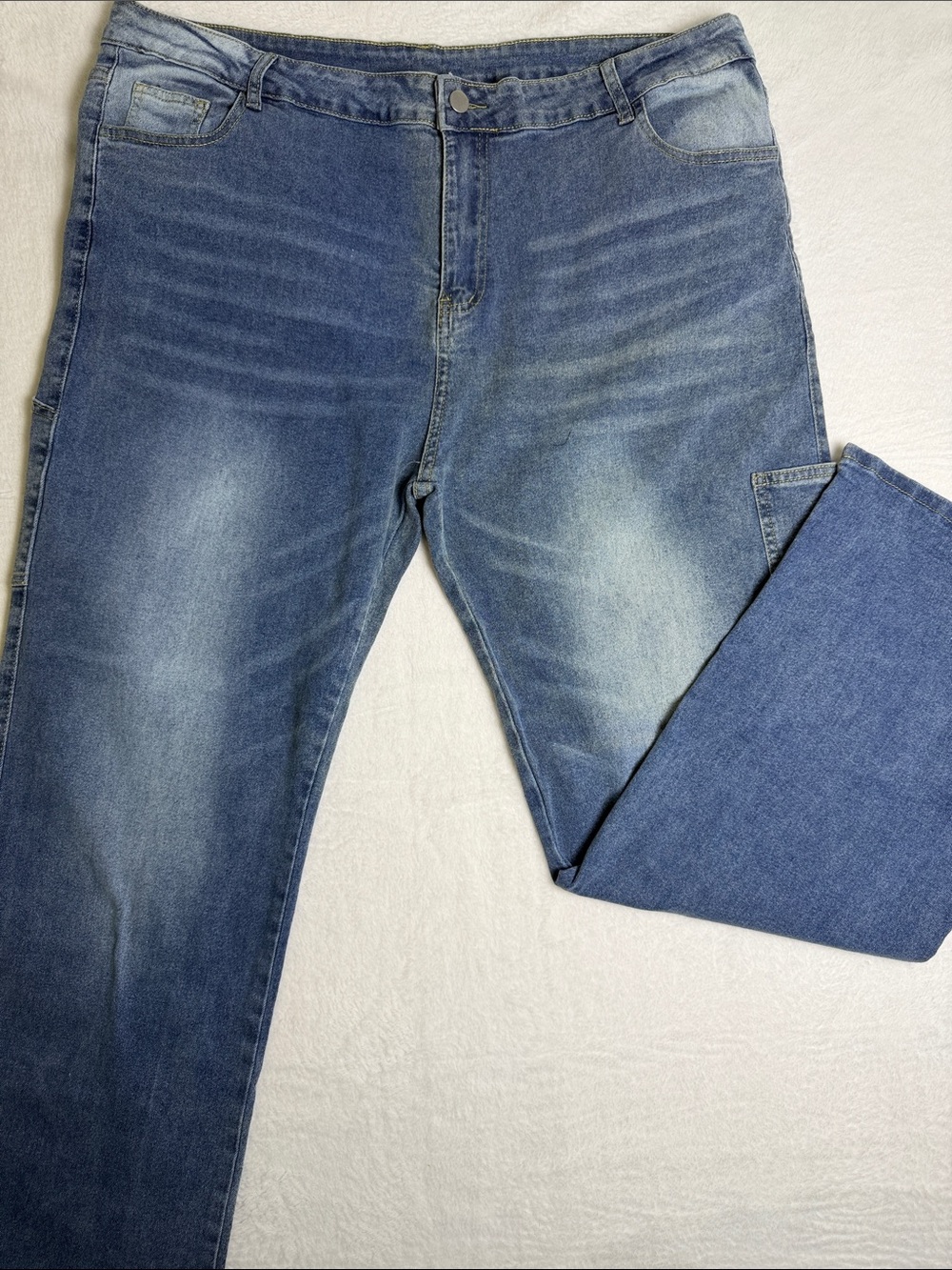 Relaxed Fit Men's Blue Washed Baggy Jeans - Picture 1 of 5